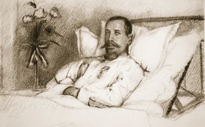 Ein Anführer, dessen Verwundung Sir Ian Hamilton als Katastrophe bezeichnete: General Gouraud im Krankenhaus in Paris