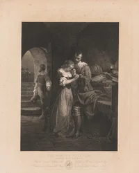 Sir Walter Raleigh verabschiedet sich von seiner Frau