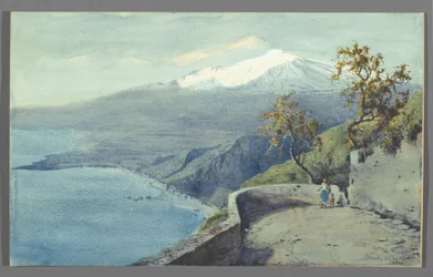 Ansicht des Ätna von Taormina, Sizilien, 1925