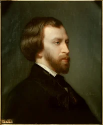 Porträt von Alfred de Musset (1810-1857) französischer Dichter im Jahr 1854. Gemälde von Charles Landelle (1812-1908)