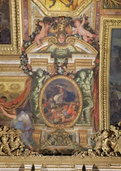 Niederlage der Türken in Ungarn durch die Truppen des Königs im Jahr 1664, Deckenmalerei aus der Galerie des Glaces