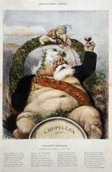 Armand Fallières, Winzer: Karikatur von Fallières als Bacchus - in „Le Rire“ von Okt 1906
