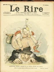 Illustration von Charles Léandre (1862-1934) für das Titelblatt von Le Rire