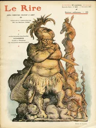 Illustration von Charles Leandre (1862-1934) für das Cover von Le Rire, 07/12/07 - Augagneur Victor (1855-1931) - Statufikation