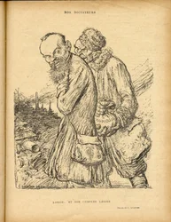 Illustration von Charles Leandre in Le Rire, 29/05/20 - Loriot und sein Kompagnon Lenin