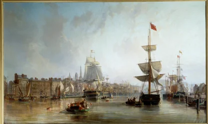 Der Hafen von Rouen im Jahr 1855