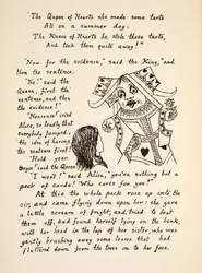 Die Rote Königin sagt zu Alice: Halt den Mund, Illustration aus Alice unter der Erde, veröffentlicht 1886