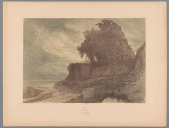 Ruine eines Bollwerks mit einer Kanone und einem Baum