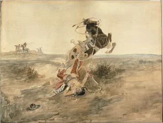 Gefallener Indianerkrieger, um 1886