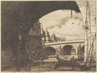 Ein Bogen der Pont Notre-Dame