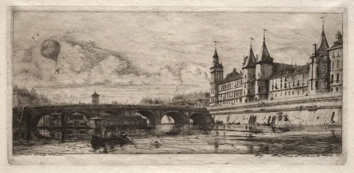 Radierungen von Paris: Die Exchange-Brücke, 1854