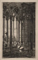 Radierungen von Paris: Die Galerie von Notre Dame