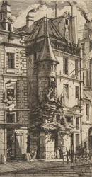 Haus mit einem Turm, rue de la Tixeranderie, Paris, 1852