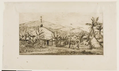 Neukaledonien: Große einheimische Hütte an der Straße von Balade nach Puépo, 1845