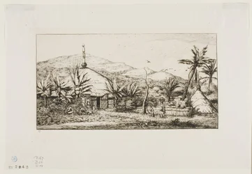 Neukaledonien: Große einheimische Hütte an der Straße von Balade nach Puépo, 1845