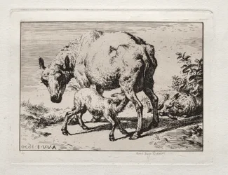 Das Mutterschaf mit zwei Lämmern, 1850
