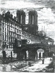 Die kleine Brücke am Hôtel-Dieu