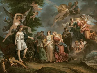 Frankreich triumphiert und ermutigt die Wissenschaften und Künste während des Krieges, 1794