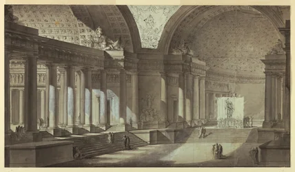 Architektonische Fantasie: Tempel der Athena Innenansicht