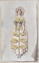 Pervenche Desséchée, aus Les Fleurs Animées, 1847