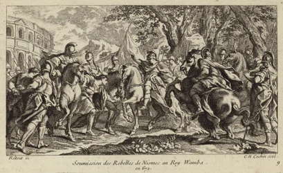 Unterwerfung der Rebellen von Nîmes vor Wamba, König der Westgoten, 672