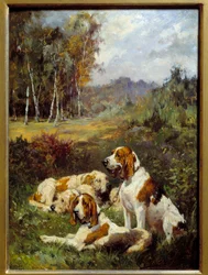 Vier Jagdhunde