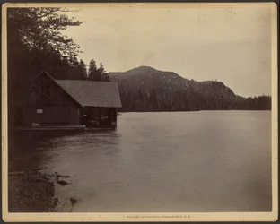 Echo Lake und Bootshaus, Franconia Notch, New Hampshire
