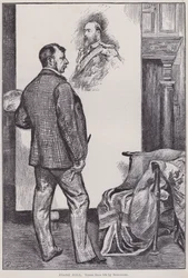 Frank Holl, malend in seinem Studio (Gravur)