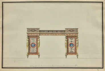 Entwurf eines Schreibtisches, um 1800