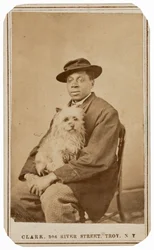 Porträt eines Mannes und Hundes, ca. 1860