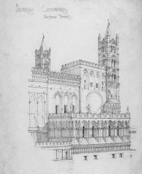 Palermo Kathedrale, östliche Türme, 1891
