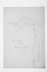 Plan des Brunnens im Waschraum, Certosa di Pavia, 1891