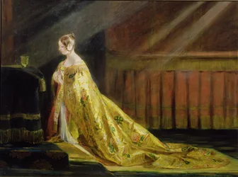 Königin Victoria in ihrem Krönungsgewand, 1838
