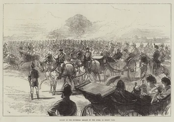 Parade der Haushaltsbrigade durch die Königin im Bushey Park