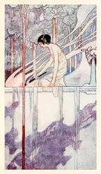 "Sie brannte vor Liebe, wie Stroh im Feuer flammt, sie brannte aus Liebe, wie Stroh schnell verbrennt" aus "Fair and False" in The Songs and Sonnets of William Shakespeare