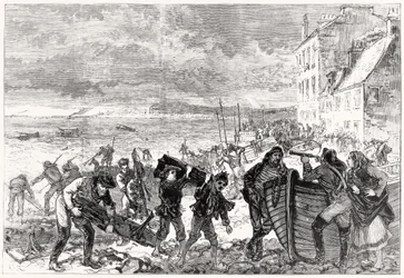Das Tay-Brückenunglück: Wrackteile am Strand von Broughty Ferry