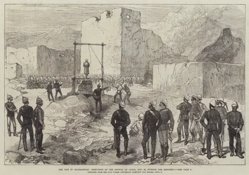 Der Krieg in Afghanistan, Hinrichtung des Kotwal von Kabul, 26. Oktober, vor der Residenz