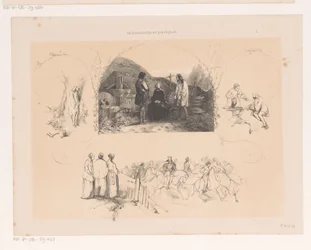 Frau im Gespräch mit zwei Männern