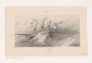 Segelschiff im Sturm auf See