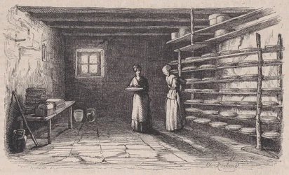 Eine Käserei, aus Magasin Pittoresque, ca. 1852