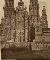 Die Westfassade der Kathedrale von Santiago de Compostela, Spanien