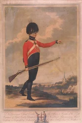 Militärfigur in der Uniform des zehnten Regiments der Loyal London Volunteers, 1804