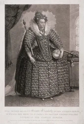 Königin Elizabeth I. mit Zepter und Reichsapfel
