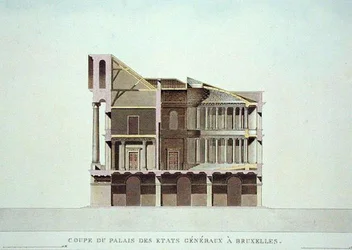 Querschnitt des Palais des Etats Generaux, Brüssel, aus 