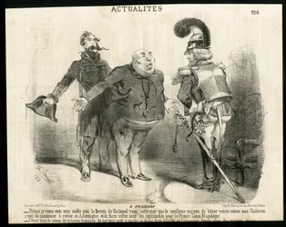 Illustration von Charles Vernier in Le Charivari - Über - Deutschland Preußen, Präsident der Republik, Frosdorf - Ratapoil