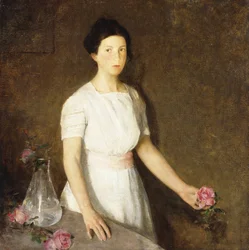 Mädchen mit roter Rose