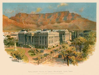 Parlamentsgebäude und Tafelberg, Kapstadt