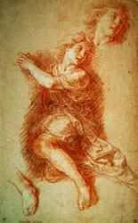 Studie eines knienden Engels