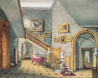 Die Treppe, Strood Park, aus einem Album von Innenräumen