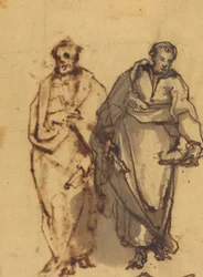 Zwei drapierte Figuren